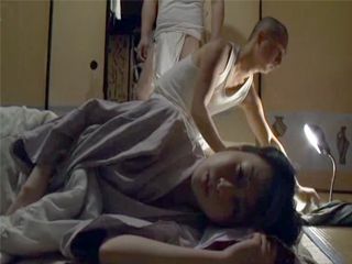 10 Inches of Nippon Cock deep in Daughter's Tight Hole while Son watches from outside